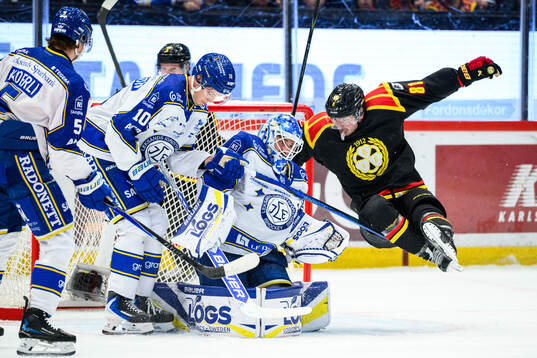 Leksands målvakt Jakob Hellsten och Brynäs Kieffer Bellows