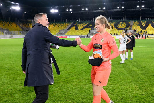 Sports Director Christian Lundström and goalkeeper Fanney