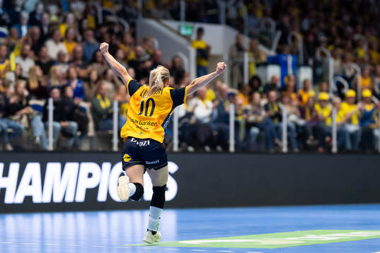 Mathilda Lundström of Sweden celebrates