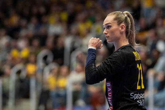 Goalkeeper Evelina Eriksson of Sweden of Sweden celebrates