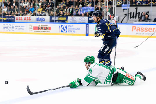 Rögles Mark Friedman och HV71s Riley Woods