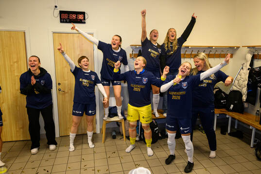 Eskilstuna Uniteds spelare jublar