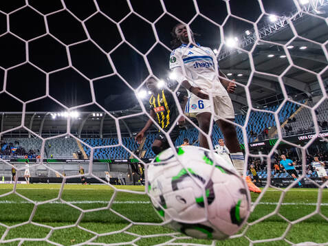 John Paul Dembe of Häcken celebrates
