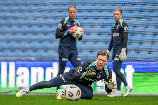 Goalkeeper Mathias Dyngeland of the Norwegian national