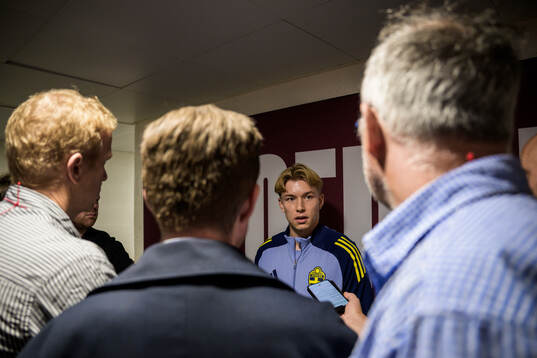 Daniel Svensson of the Swedish national football team talks