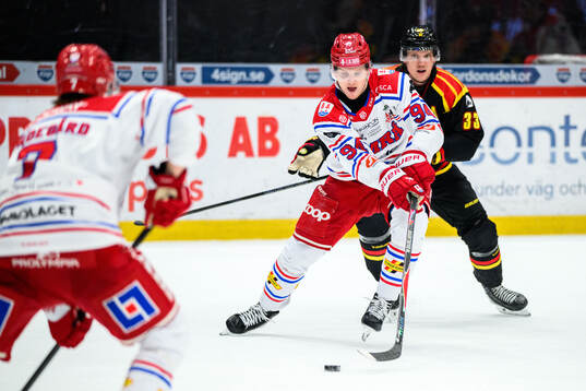 Timrås Sebastian Hartmann och Brynäs Jakob Silfverberg