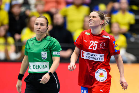 Trine Jensen Østergaard of Denmark in pain