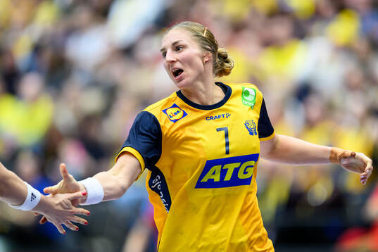 Linn Blohm of Sweden celebrates