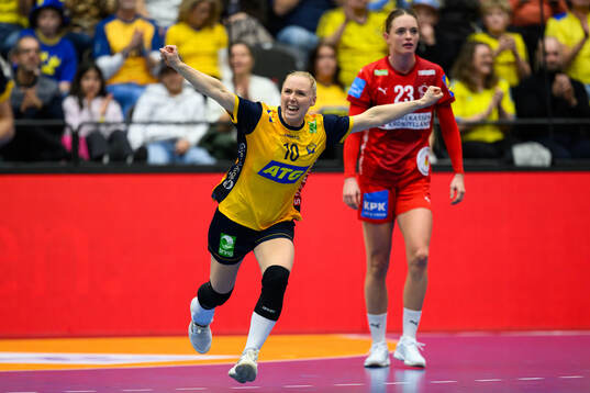 Mathilda Lundström of Sweden celebrates