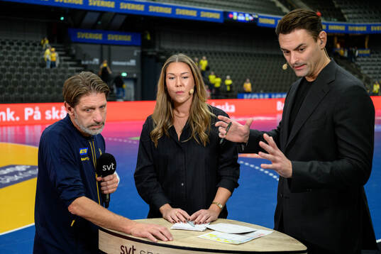 Head coach Tomas Axnér of Sweden in the SVT Sport studio