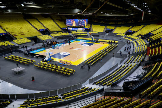 Basketball court in Scandinavium