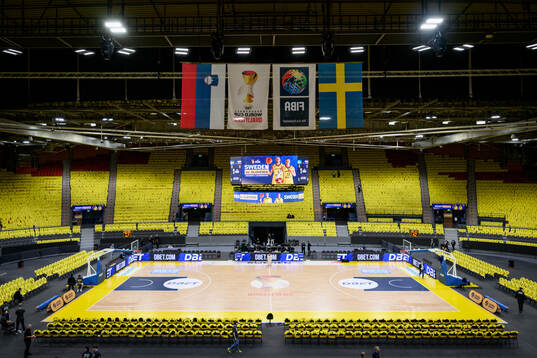 Basketball court in Scandinavium