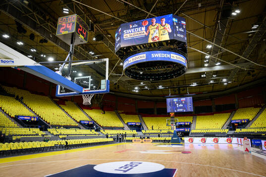 Basketball court in Scandinavium
