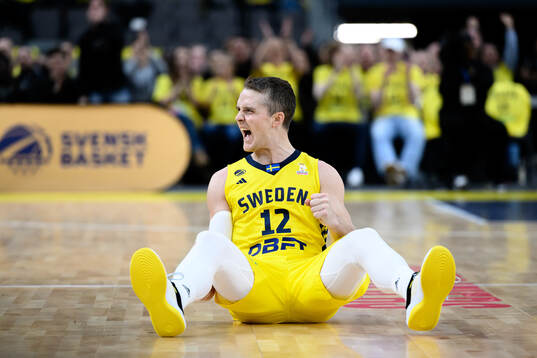Ludvig Håkanson of Sweden celebrates