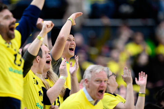 Swedish music artist Victor Leksell in the stands