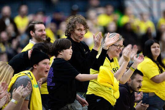 Swedish music artist Håkan Hellström in the stands