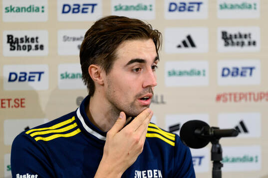 Olle Lundqvist of Sweden at a press conference