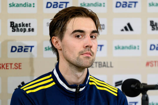 Olle Lundqvist of Sweden at a press conference