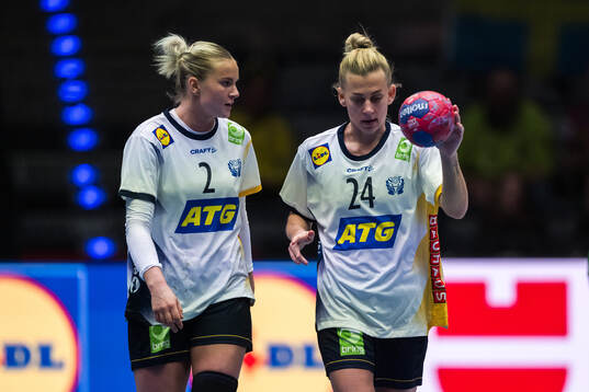 Clara Lerby and Nathalie Hagman of Sweden look dejected