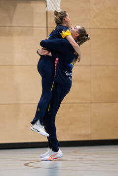 Nathalie Hagman and Kristin Thorleifsdottir of the Swedish