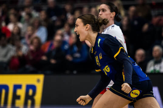 Olivia Löfqvist of Sweden celebrates