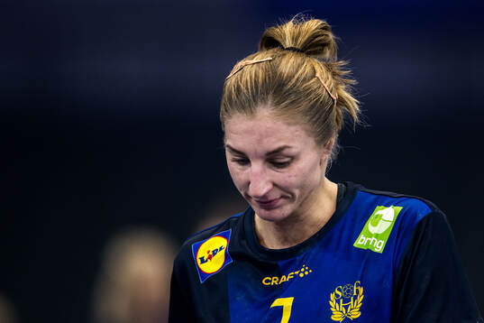 Linn Blohm of Sweden looks dejected