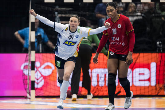 Olivia Löfqvist of Sweden celebrates
