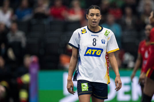 Jamina Roberts of Sweden looks dejected