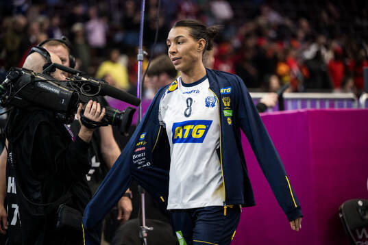 Jamina Roberts of Sweden looks dejected