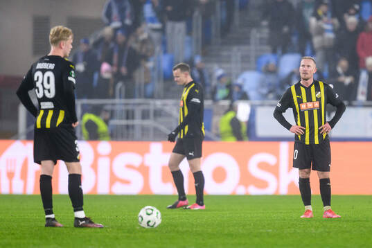 Mikkel Rygaard Jensen of Häcken looks dejected