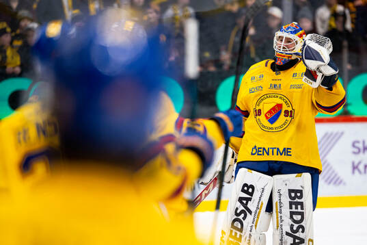 Djurgårdens målvakt Magnus Hellberg jublar