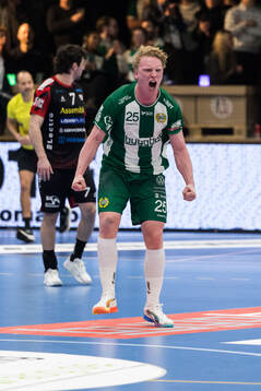 Hammarbys Gustav Davidsson jublar