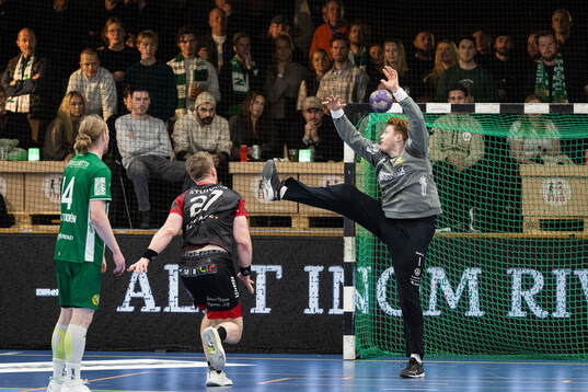 HK Malmös Hugo Stuivers och Hammarbys målvakt Linus Bergh