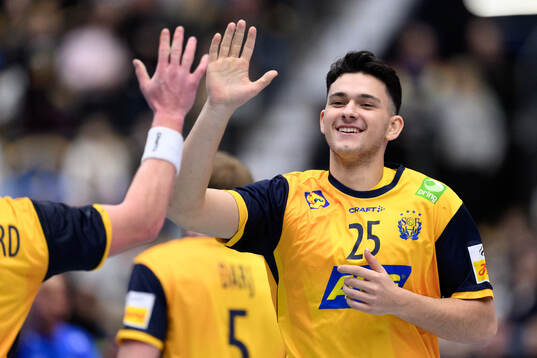 Nikola Roganovic of Sweden celebrates