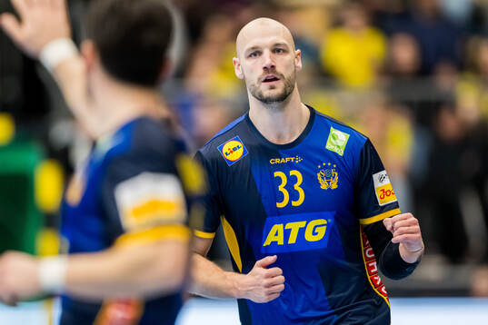 Lukas Sandell of Sweden celebrates