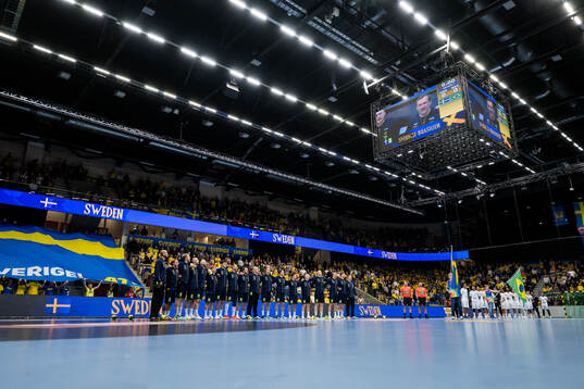 Players of Sweden and Brazil