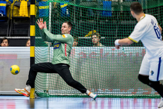 Goalkeeper Andreas Palicka of Sweden