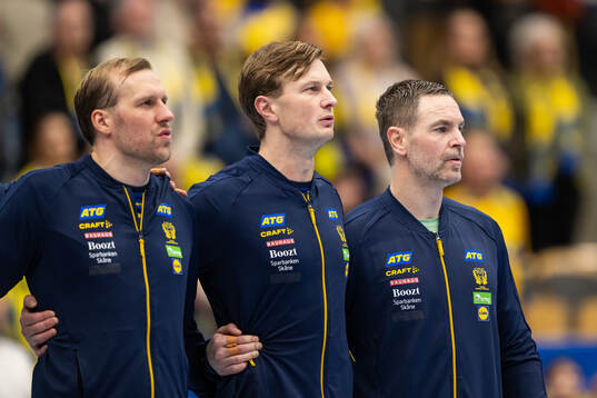 Max Darj, Jonathan Carlsbogård and goalkeeper Andreas