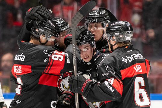 Malmö Redhawks Topi Niemelä jublar