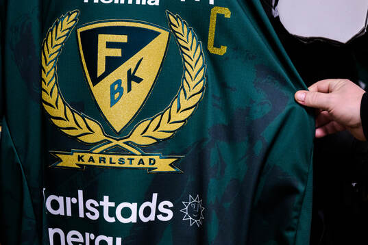 Färjestads specialtröja, designad av Oscar Magnusson för