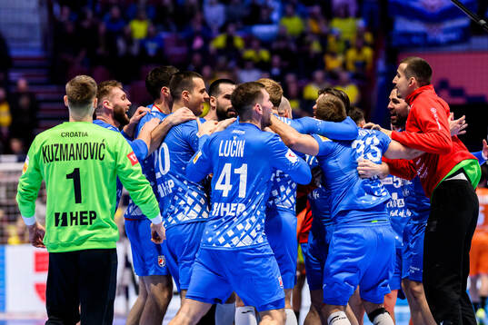 Players of Croatia celebrate
