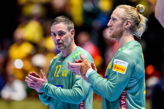 Goalkeeper Andreas Palicka and goalkeeper Mikael Appelgren
