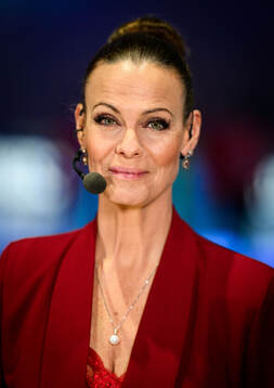 Suzanne Sjögren, host of Swedish broadcaster Viaplay ahead