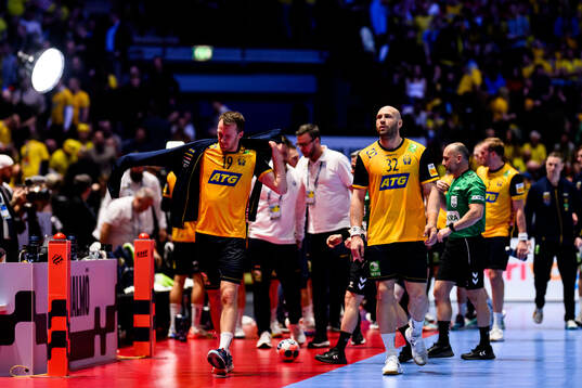 Felix Claar and Oscar Bergendahl of Sweden looks dejected