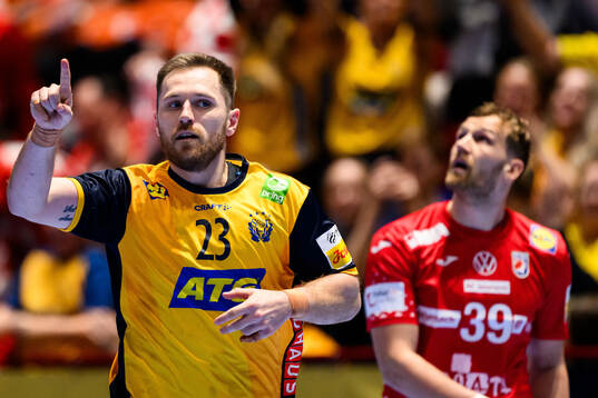 Albin Lagergren of Sweden celebrates