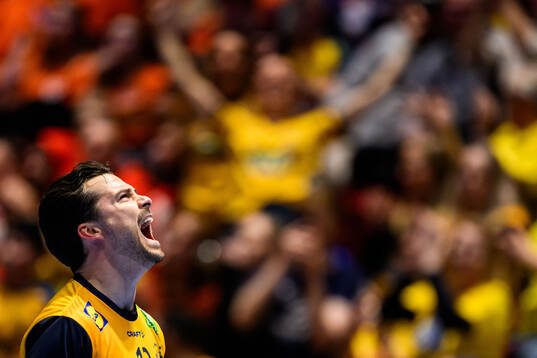 Sebastian Karlsson of Sweden celebrates
