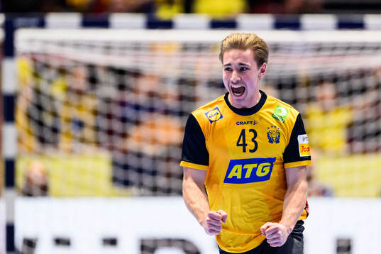 Felix Montebovi of Sweden celebrates