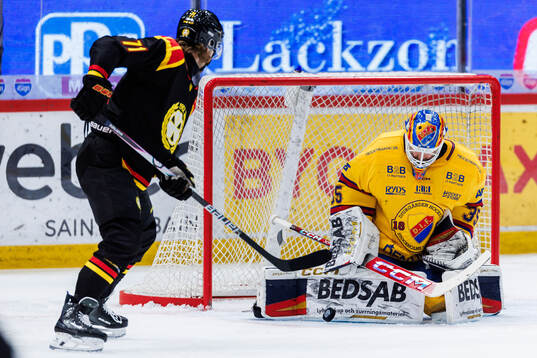 Brynäs Axel Jonsson-Fjällby och Djurgårdens målvakt