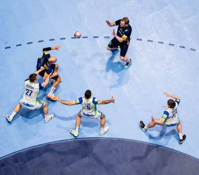 Lukas Sandell and Eric Johansson of Sweden against Kristjan
