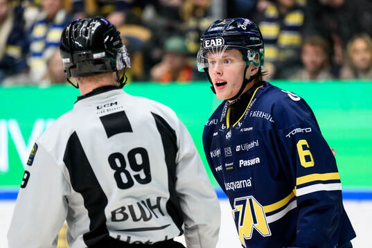 HV71s Karl Annborn reagerar på ett domslut
